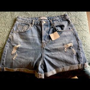 Zara high waisted denim shorts